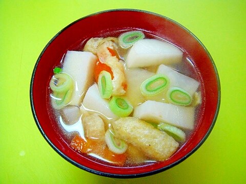 京いも大根にんじん油揚げのけんちん汁